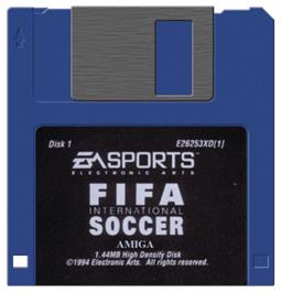 Artwork on the Disc for FIFA International Soccer on the Commodore Amiga.