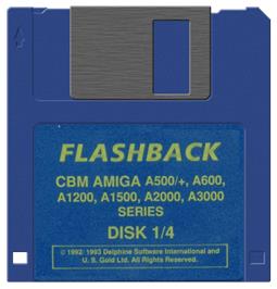 Artwork on the Disc for Flashback on the Commodore Amiga.