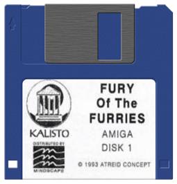 Artwork on the Disc for Fury of the Furries on the Commodore Amiga.