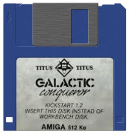 Artwork on the Disc for Galactic Conqueror on the Commodore Amiga.