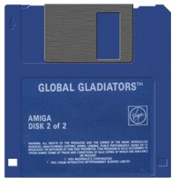 Artwork on the Disc for Global Gladiators on the Commodore Amiga.