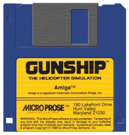 Artwork on the Disc for Gunship on the Commodore Amiga.