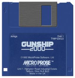 Artwork on the Disc for Gunship 2000 on the Commodore Amiga.