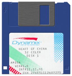 Artwork on the Disc for Heart of China on the Commodore Amiga.