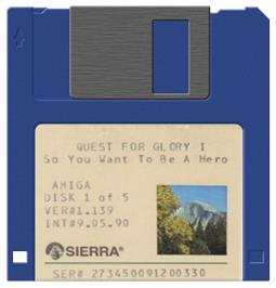 Artwork on the Disc for Hero's Quest: So You Want To Be A Hero on the Commodore Amiga.