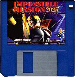 Artwork on the Disc for Impossible Mission 2025 on the Commodore Amiga.