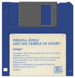 Artwork on the Disc for Indiana Jones and the Temple of Doom on the Commodore Amiga.