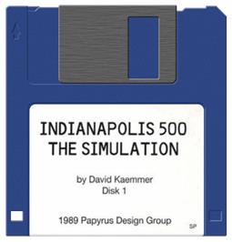 Artwork on the Disc for Indianapolis 500: The Simulation on the Commodore Amiga.