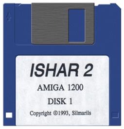 Artwork on the Disc for Ishar 2: Messengers of Doom on the Commodore Amiga.