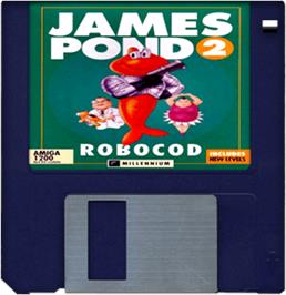 Artwork on the Disc for James Pond 2: Codename: RoboCod on the Commodore Amiga.