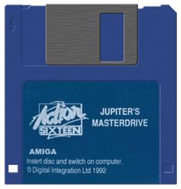 Artwork on the Disc for Jupiter's Masterdrive on the Commodore Amiga.