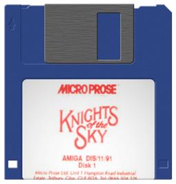 Artwork on the Disc for Knights of the Sky on the Commodore Amiga.
