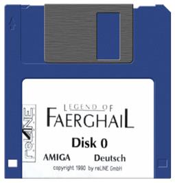 Artwork on the Disc for Legend of Faerghail on the Commodore Amiga.