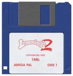 Artwork on the Disc for Lemmings 2: The Tribes on the Commodore Amiga.