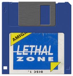 Artwork on the Disc for Lethal Zone on the Commodore Amiga.