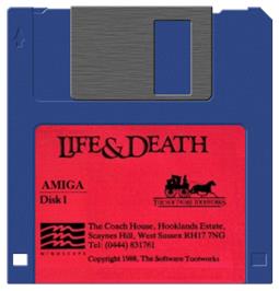 Artwork on the Disc for Life & Death on the Commodore Amiga.