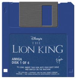 Artwork on the Disc for Lion King on the Commodore Amiga.
