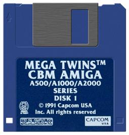Artwork on the Disc for Mega Twins on the Commodore Amiga.