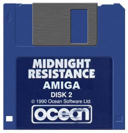 Artwork on the Disc for Midnight Resistance on the Commodore Amiga.