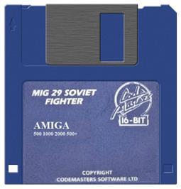 Artwork on the Disc for Mig-29 Soviet Fighter on the Commodore Amiga.