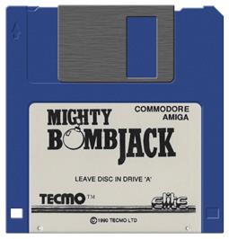 Artwork on the Disc for Mighty Bombjack on the Commodore Amiga.