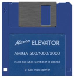 Artwork on the Disc for Mission Elevator on the Commodore Amiga.