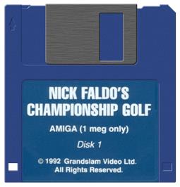 Artwork on the Disc for Nick Faldo's Championship Golf on the Commodore Amiga.