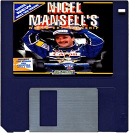 Artwork on the Disc for Nigel Mansell's World Championship on the Commodore Amiga.