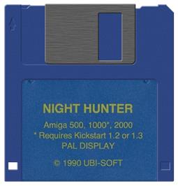 Artwork on the Disc for Night Hunter on the Commodore Amiga.