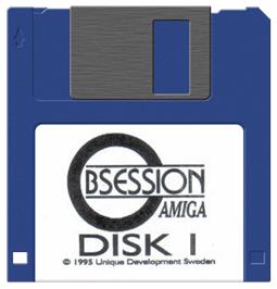 Artwork on the Disc for Obsession on the Commodore Amiga.