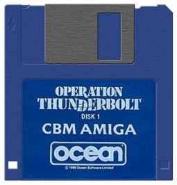 Artwork on the Disc for Operation Thunderbolt on the Commodore Amiga.