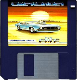 Artwork on the Disc for Overlander on the Commodore Amiga.