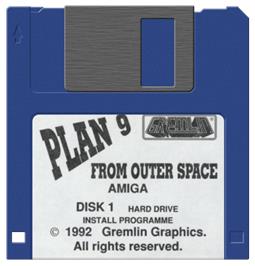 Artwork on the Disc for Plan 9 From Outer Space on the Commodore Amiga.
