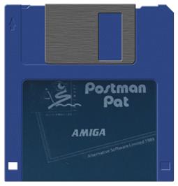 Artwork on the Disc for Postman Pat on the Commodore Amiga.