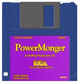 Artwork on the Disc for Powermonger: World War 1 Edition on the Commodore Amiga.