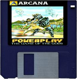 Artwork on the Disc for Powerplay: The Game of the Gods on the Commodore Amiga.