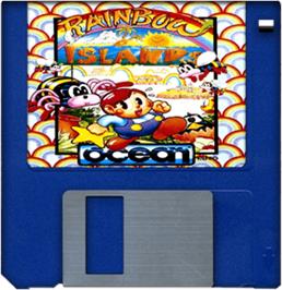 Artwork on the Disc for Rainbow Islands on the Commodore Amiga.