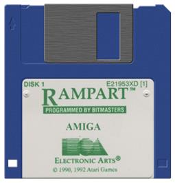 Artwork on the Disc for Rampart on the Commodore Amiga.
