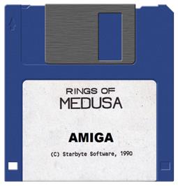 Artwork on the Disc for Rings of Medusa on the Commodore Amiga.