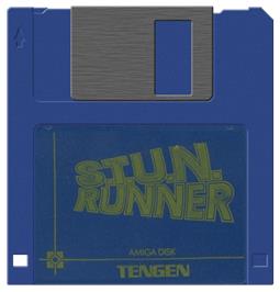 Artwork on the Disc for S.T.U.N. Runner on the Commodore Amiga.
