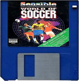 Artwork on the Disc for Sensible World of Soccer on the Commodore Amiga.