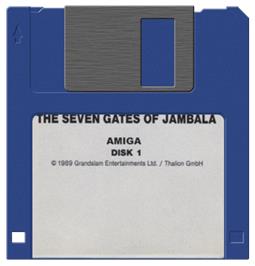 Artwork on the Disc for Seven Gates of Jambala on the Commodore Amiga.