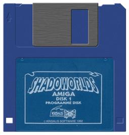 Artwork on the Disc for Shadoworlds on the Commodore Amiga.