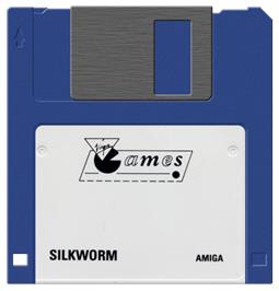 Artwork on the Disc for Silk Worm on the Commodore Amiga.