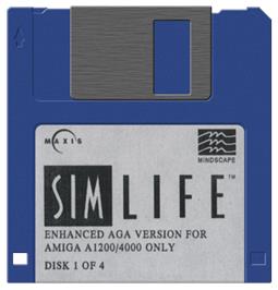 Artwork on the Disc for Sim Life on the Commodore Amiga.