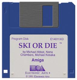 Artwork on the Disc for Ski or Die on the Commodore Amiga.