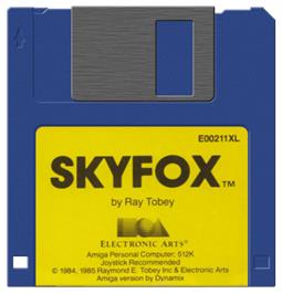 Artwork on the Disc for Sky Fox on the Commodore Amiga.