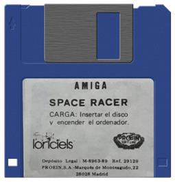 Artwork on the Disc for Space Racer on the Commodore Amiga.