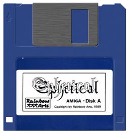 Artwork on the Disc for Spherical on the Commodore Amiga.