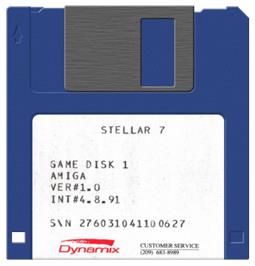 Artwork on the Disc for Stellar 7 on the Commodore Amiga.